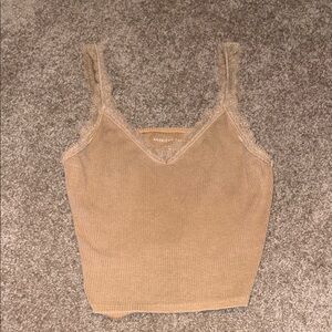 American Eagle Tan Ribbed Tank Top
